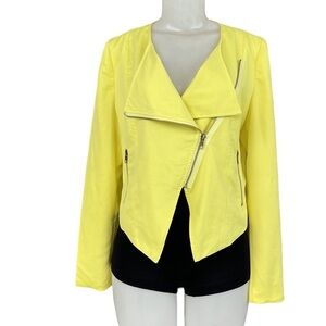 Papaya Women’s Yellow Zip Blazer Size L